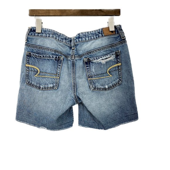 American Eagle Outfitters Ripped Blue Medium Wash Short Size 2 - Picture 2 of 5